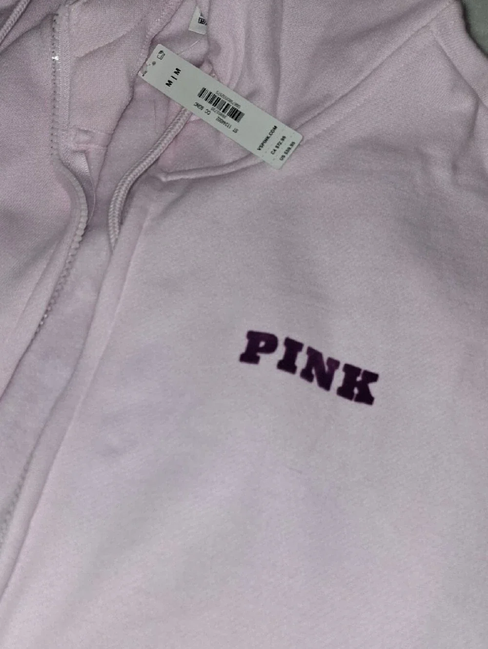 PINK Victoria's Secret Light Pink Hoodie & Jogger Pajama Set